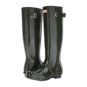Hunter Original Tall Gloss Rain Boots - Dark Olive